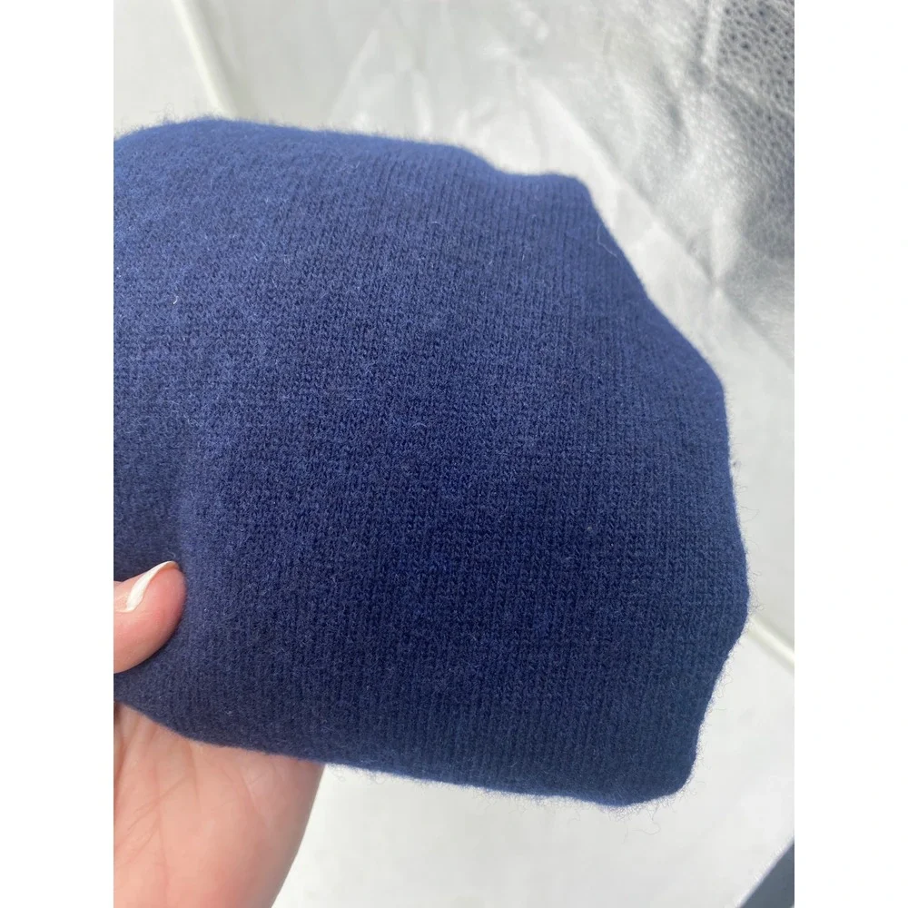 Celtic & Co Navy Blue Turtleneck Knit Sweater L‎ women's small 100% lambs wool